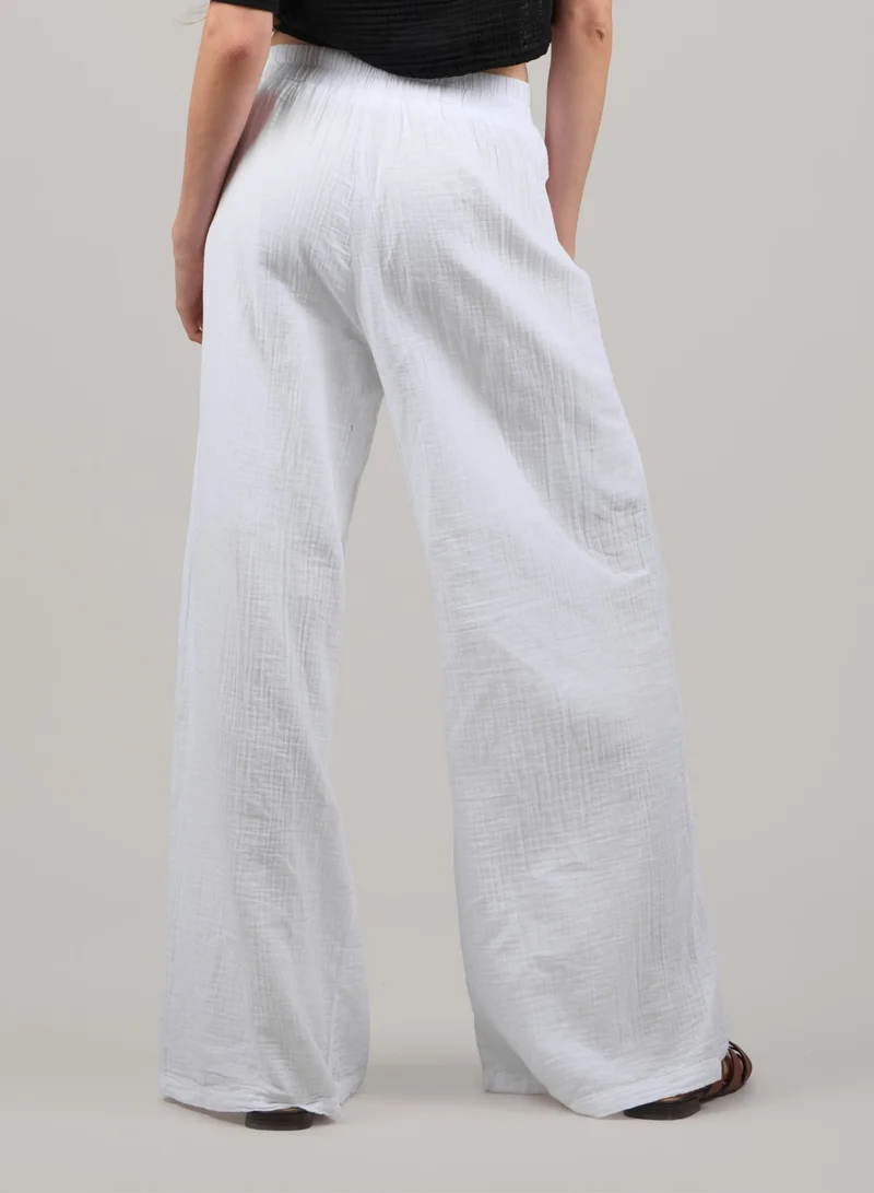 Just Nature white Side Slit Flared Trousers for Women | Best Price UAE